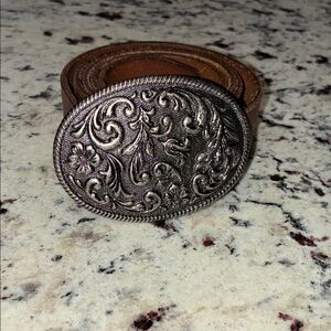 Amanda Smith Ornate Silver and Brown Belt